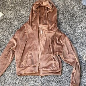 Skims velour hoodie in sienna